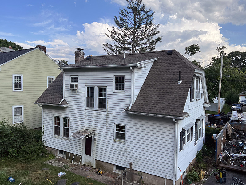 white house with new roof